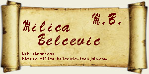 Milica Belčević vizit kartica